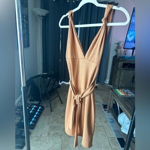 Missguided ribbed tie dress